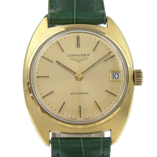 LONGINES Watches Mechanical Automatic 741591 Stainless Steel, Plated Gold, Embossed Leather gold cal.L890.1 vintage gold dial mens Used Authentic
