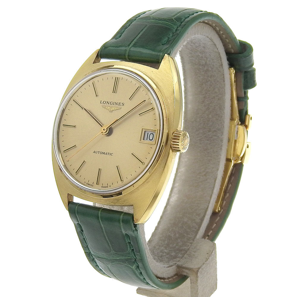 LONGINES Watches Mechanical Automatic 741591 Stainless Steel, Plated Gold, Embossed Leather gold cal.L890.1 vintage gold dial mens Used Authentic