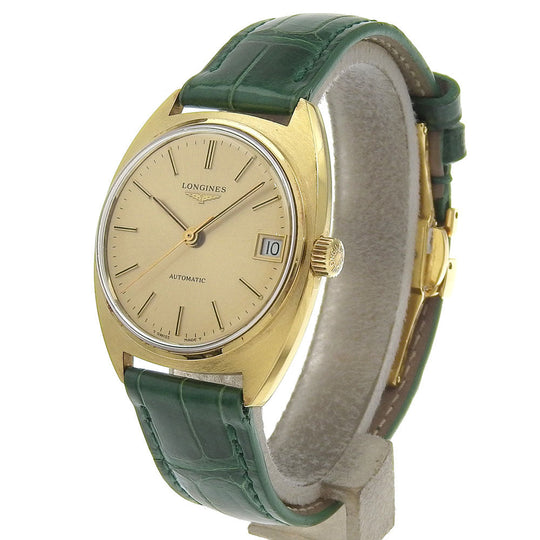 LONGINES Watches Mechanical Automatic 741591 Stainless Steel, Plated Gold, Embossed Leather gold cal.L890.1 vintage gold dial mens Used Authentic