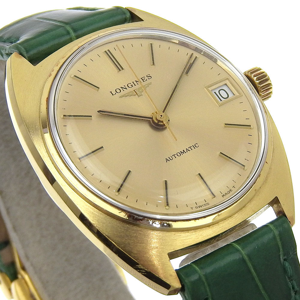 LONGINES Watches Mechanical Automatic 741591 Stainless Steel, Plated Gold, Embossed Leather gold cal.L890.1 vintage gold dial mens Used Authentic