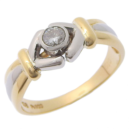 JEWELRY Ring K18 Yellow Gold, Pt900Platinum, Diamond gold Women Used Authentic