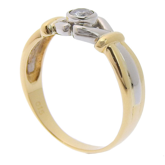 JEWELRY Ring K18 Yellow Gold, Pt900Platinum, Diamond gold Women Used Authentic