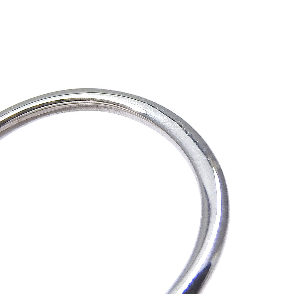 4℃ Ring K18 White Gold, Diamond Silver 5P Women Used Authentic