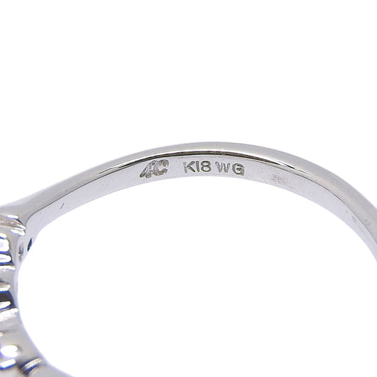 4℃ Ring K18 White Gold, Diamond Silver 5P Women Used Authentic