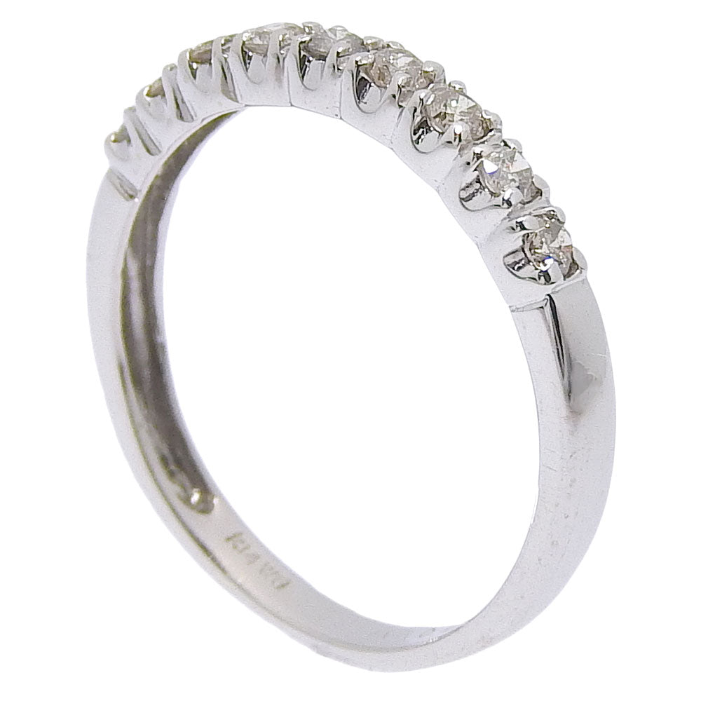 JEWELRY Ring 14k white gold, diamond Silver Half eternity Women Used Authentic