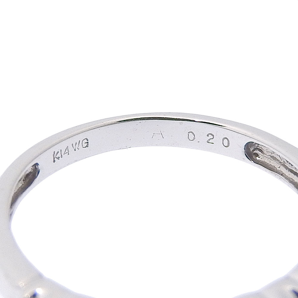 JEWELRY Ring 14k white gold, diamond Silver Half eternity Women Used Authentic