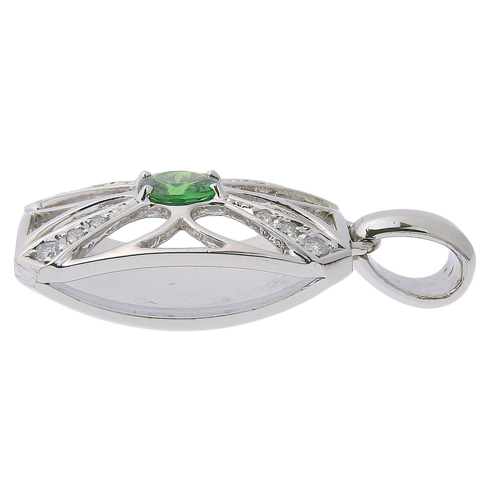 JEWELRY Pendant top Pt900Platinum, Emerald, Diamond Silver Women Used Authentic