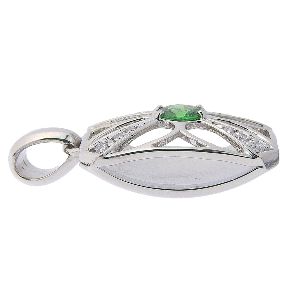 JEWELRY Pendant top Pt900Platinum, Emerald, Diamond Silver Women Used Authentic