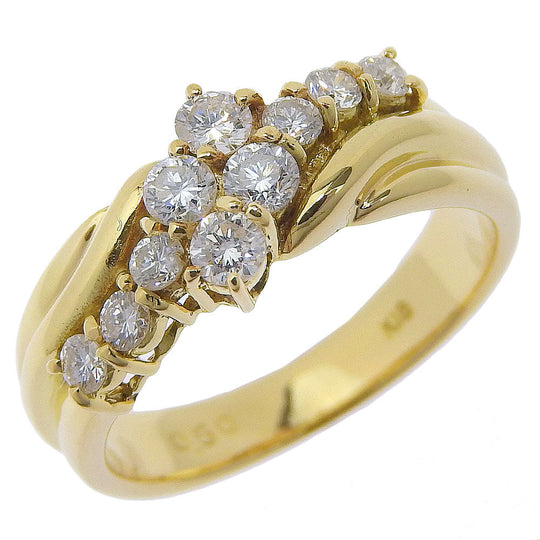 JEWELRY Ring K18 Yellow Gold, Diamond gold Women Used Authentic
