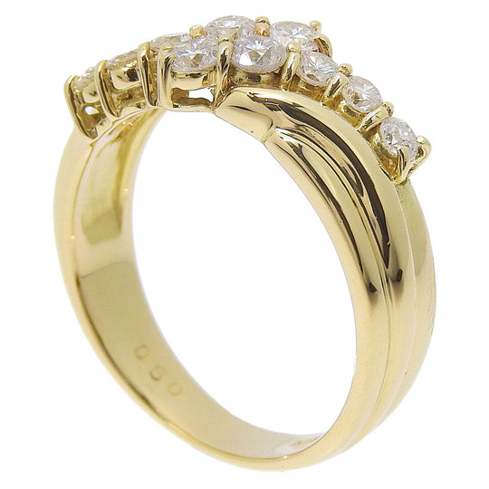 JEWELRY Ring K18 Yellow Gold, Diamond gold Women Used Authentic