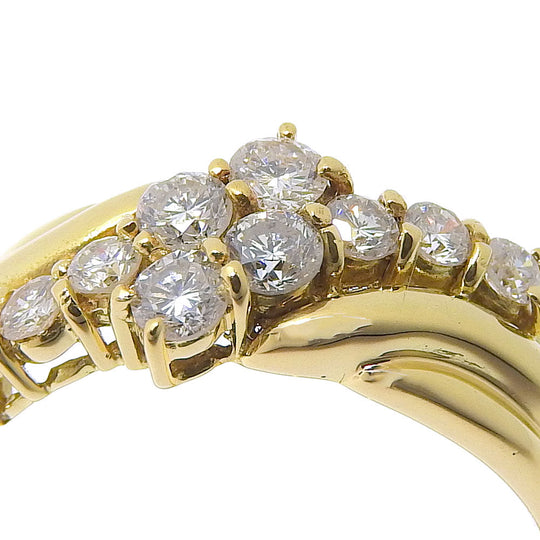 JEWELRY Ring K18 Yellow Gold, Diamond gold Women Used Authentic