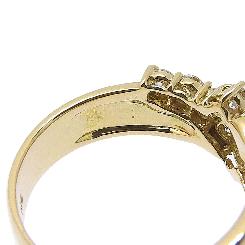 JEWELRY Ring K18 Yellow Gold, Diamond gold Women Used Authentic