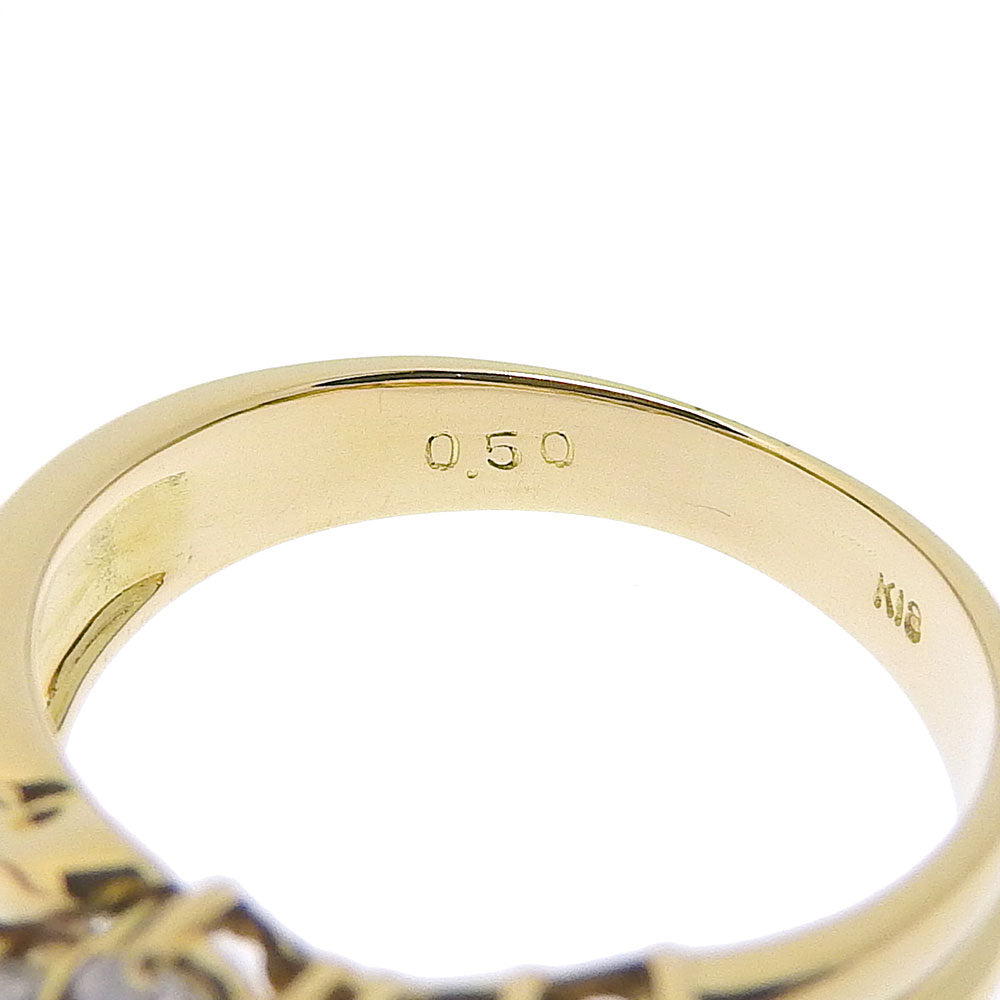 JEWELRY Ring K18 Yellow Gold, Diamond gold Women Used Authentic