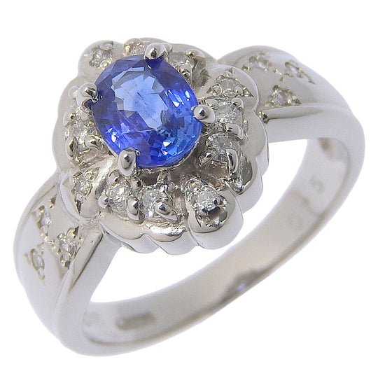 JEWELRY Ring Pt900Platinum, Sapphire, Diamond Silver Women Used Authentic