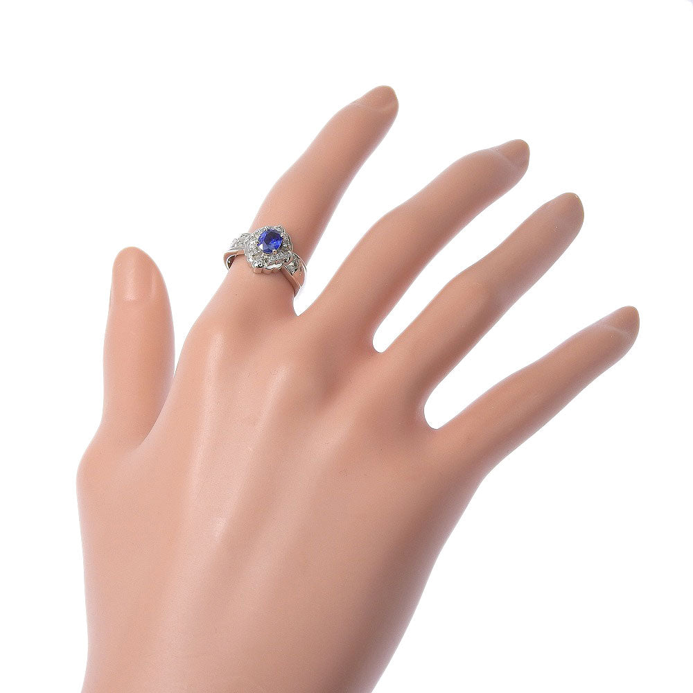 JEWELRY Ring Pt900Platinum, Sapphire, Diamond Silver Women Used Authentic