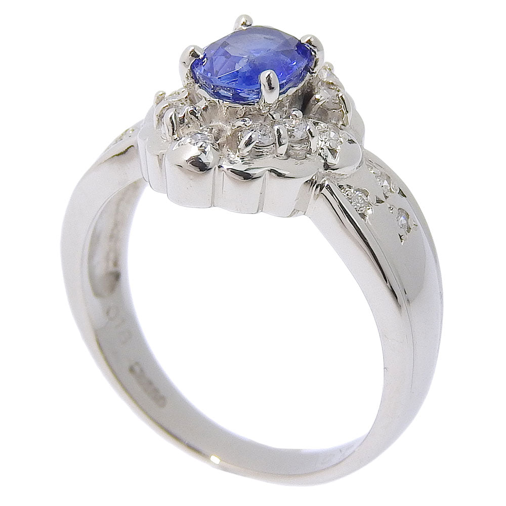 JEWELRY Ring Pt900Platinum, Sapphire, Diamond Silver Women Used Authentic