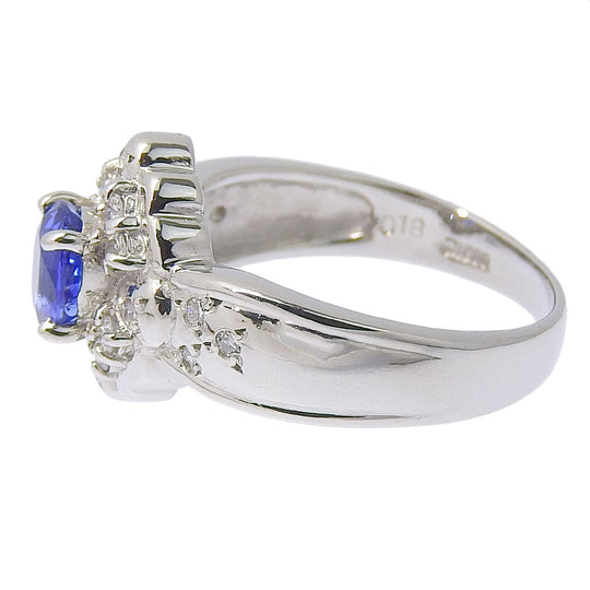 JEWELRY Ring Pt900Platinum, Sapphire, Diamond Silver Women Used Authentic