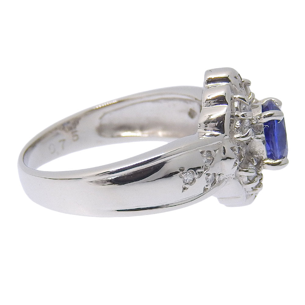 JEWELRY Ring Pt900Platinum, Sapphire, Diamond Silver Women Used Authentic