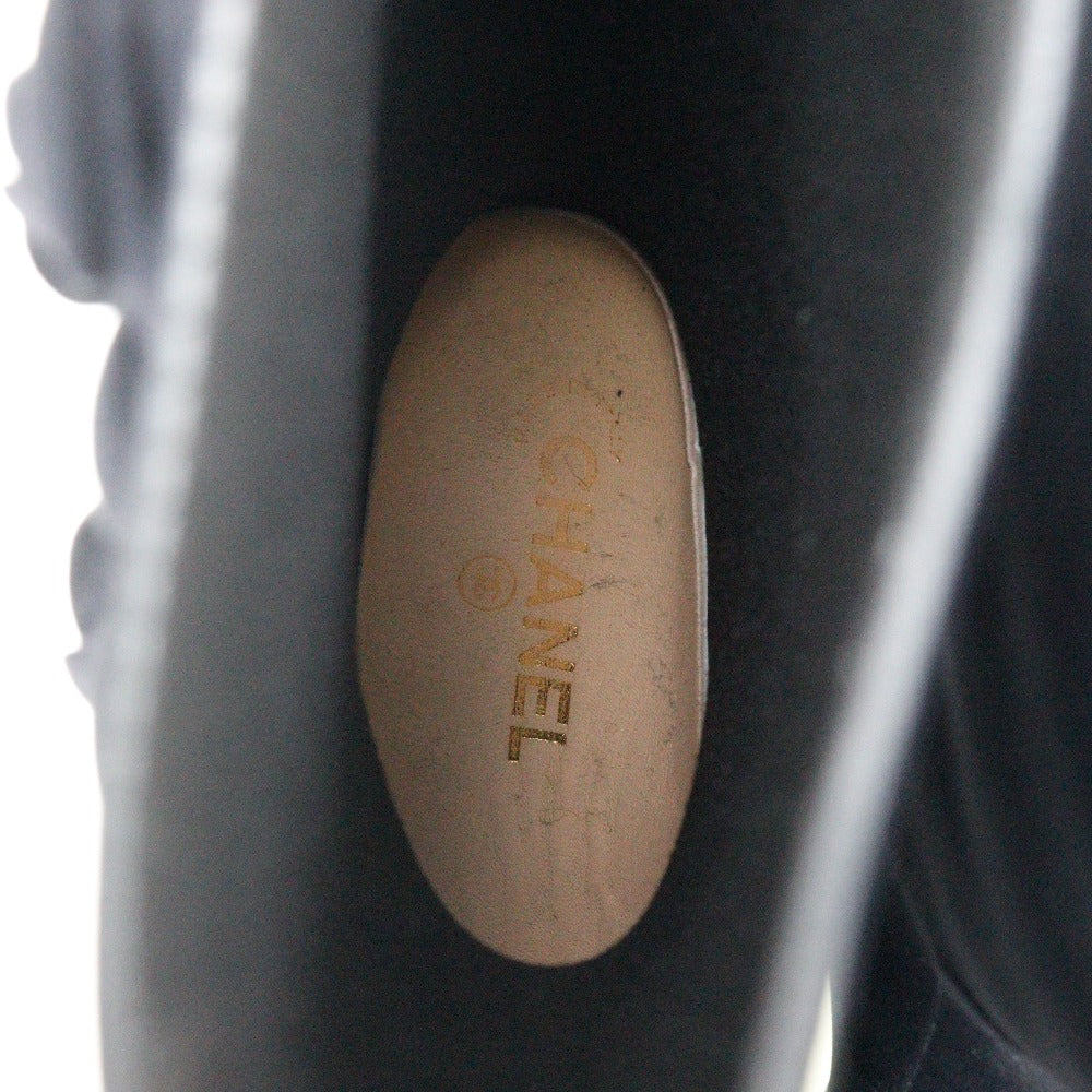 CHANEL boots G26648X31173 Suede black Camelia Women 37 Used Authentic