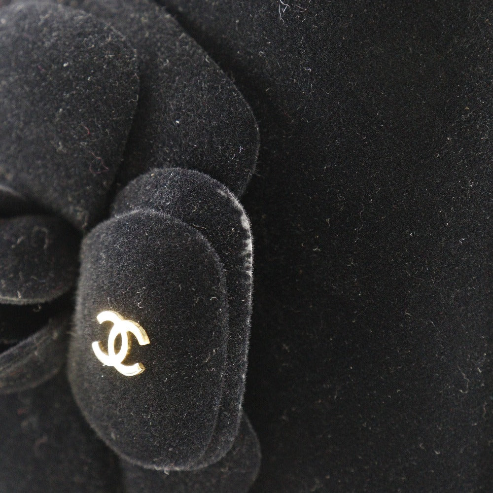 CHANEL boots G26648X31173 Suede black Camelia Women 37 Used Authentic