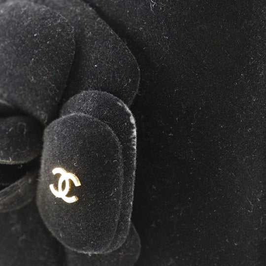 CHANEL boots G26648X31173 Suede black Camelia Women 37 Used Authentic