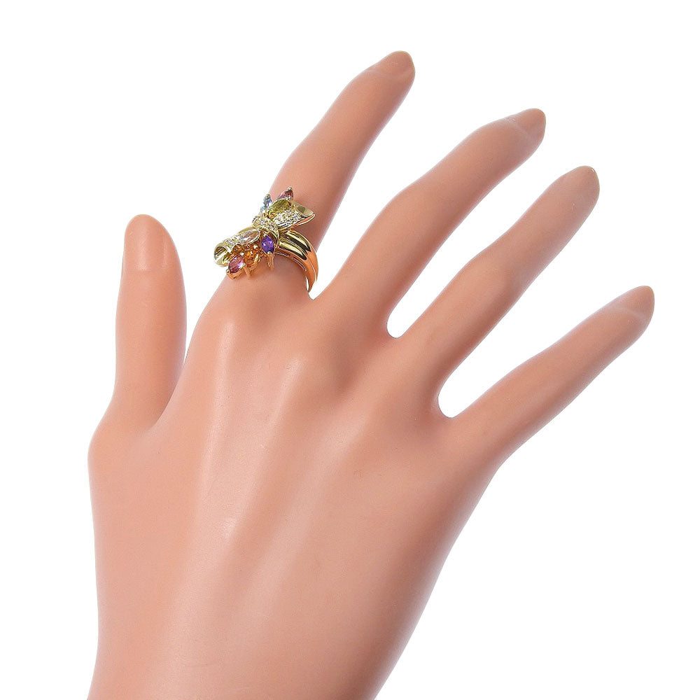 JEWELRY Ring 18K Yellow Gold, Diamonds, Color Stones multicolor Women Used Authentic