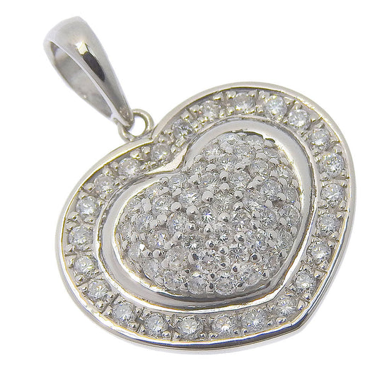 JEWELRY Pendant top Pt900Platinum, Diamond Silver heart Women Used Authentic