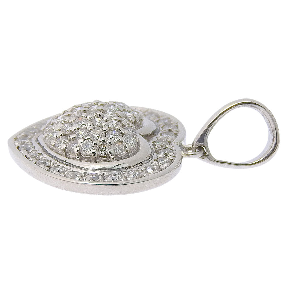JEWELRY Pendant top Pt900Platinum, Diamond Silver heart Women Used Authentic
