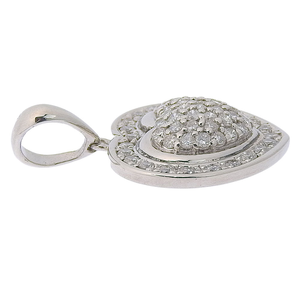 JEWELRY Pendant top Pt900Platinum, Diamond Silver heart Women Used Authentic