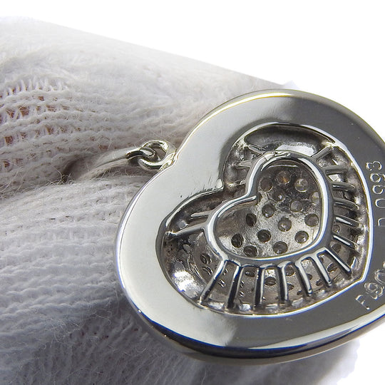 JEWELRY Pendant top Pt900Platinum, Diamond Silver heart Women Used Authentic