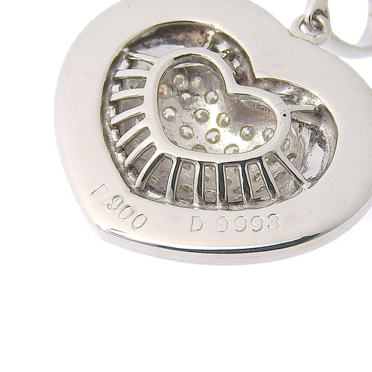 JEWELRY Pendant top Pt900Platinum, Diamond Silver heart Women Used Authentic