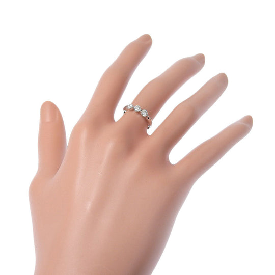 JEWELRY Ring K10 White Gold, Diamond Silver 3P Women Used Authentic