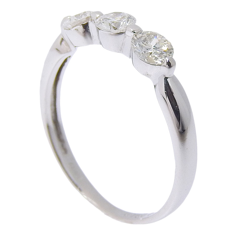 JEWELRY Ring K10 White Gold, Diamond Silver 3P Women Used Authentic