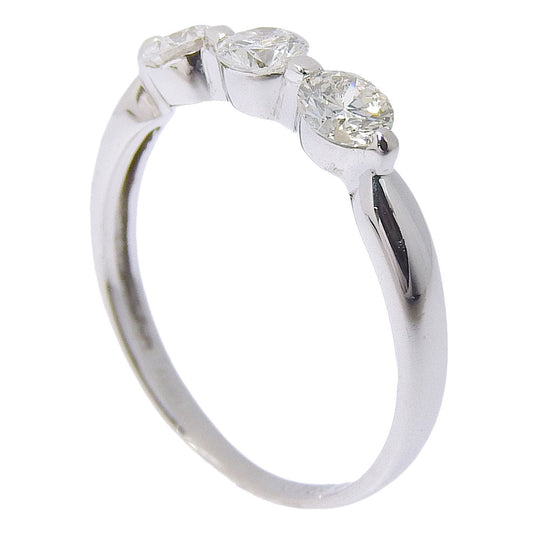 JEWELRY Ring K10 White Gold, Diamond Silver 3P Women Used Authentic