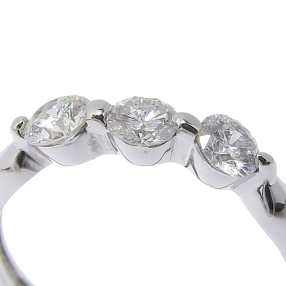 JEWELRY Ring K10 White Gold, Diamond Silver 3P Women Used Authentic