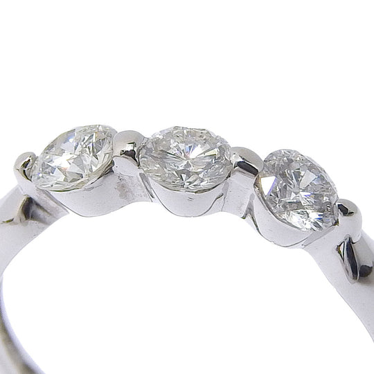 JEWELRY Ring K10 White Gold, Diamond Silver 3P Women Used Authentic