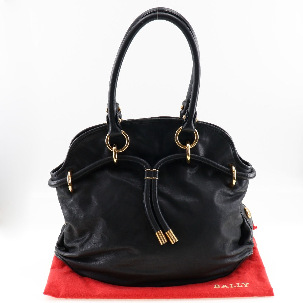 BALLY Shoulder Bag leather black Women Used Authentic