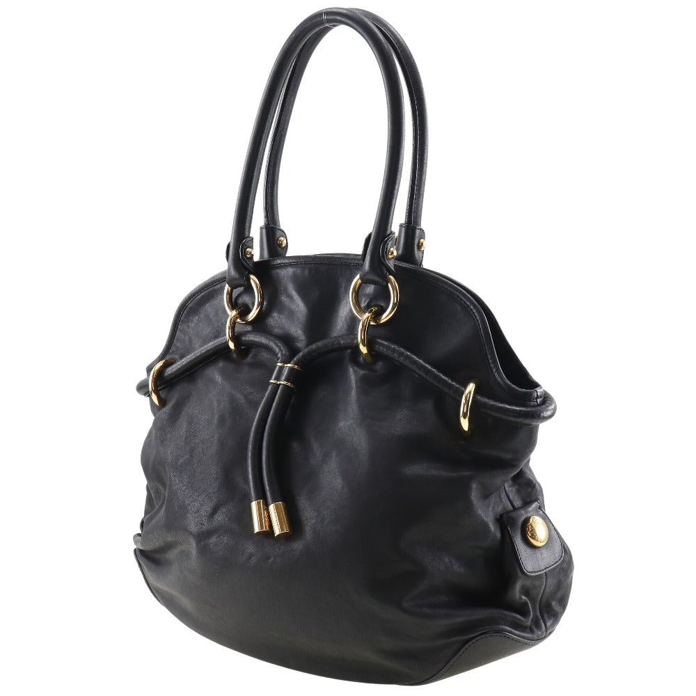 BALLY Shoulder Bag leather black Women Used Authentic