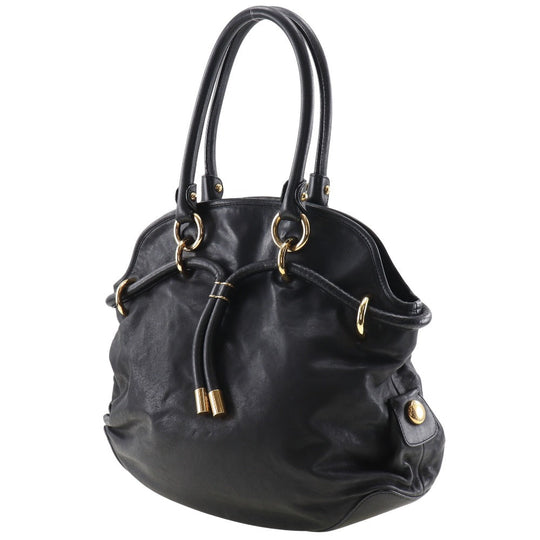 BALLY Shoulder Bag leather black Women Used Authentic