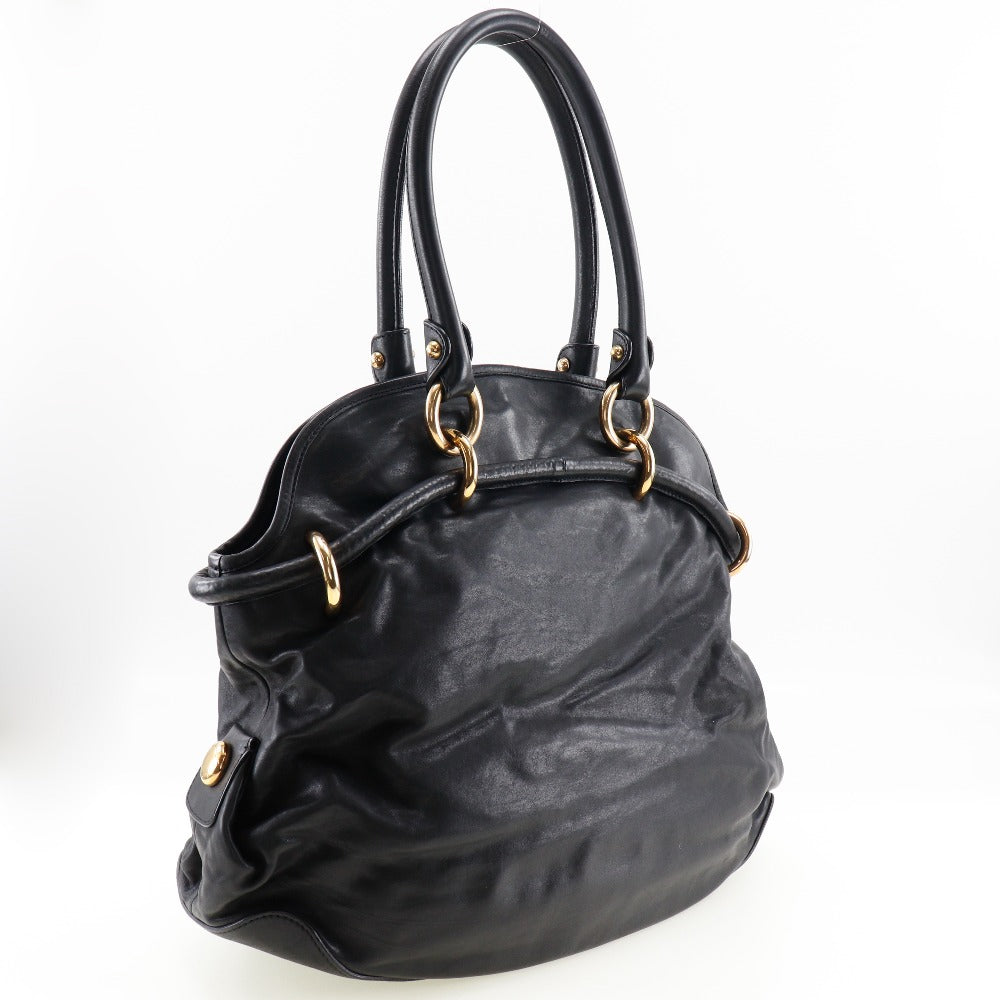 BALLY Shoulder Bag leather black Women Used Authentic