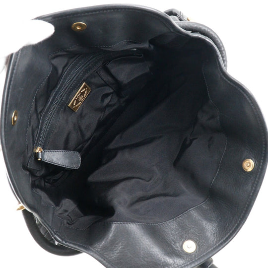BALLY Shoulder Bag leather black Women Used Authentic