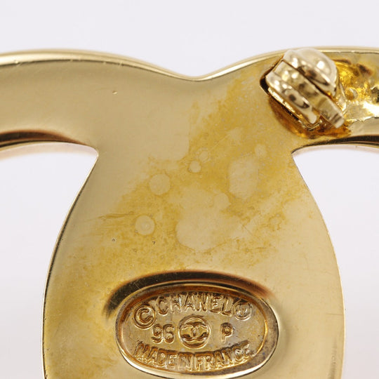 CHANEL Brooch Plated Gold gold Turn lock COCO Mark Women Used Authentic