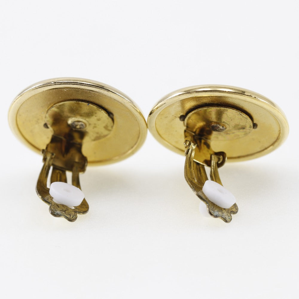 HERMES Earring Plated Gold gold Horn Women Used Authentic