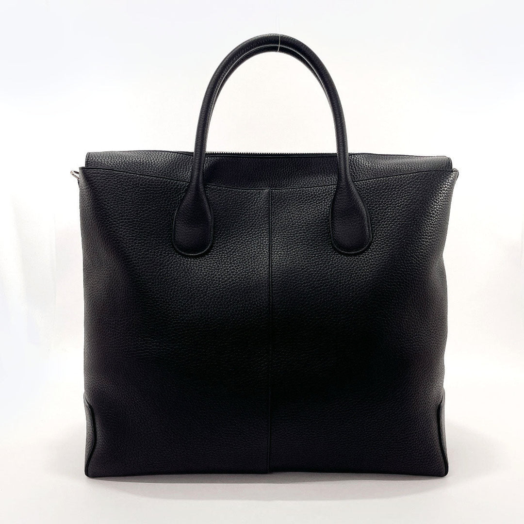 TOD'S Tote Bag leather black Travel bag Duffle bag DI BAG WEEKEND Women Used Authentic