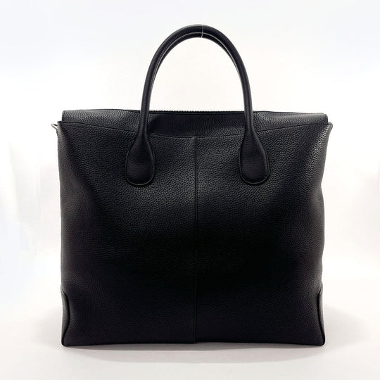 TOD'S Tote Bag leather black Travel bag Duffle bag DI BAG WEEKEND Women Used Authentic