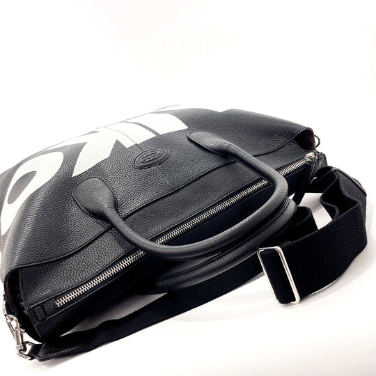 TOD'S Tote Bag leather black Travel bag Duffle bag DI BAG WEEKEND Women Used Authentic