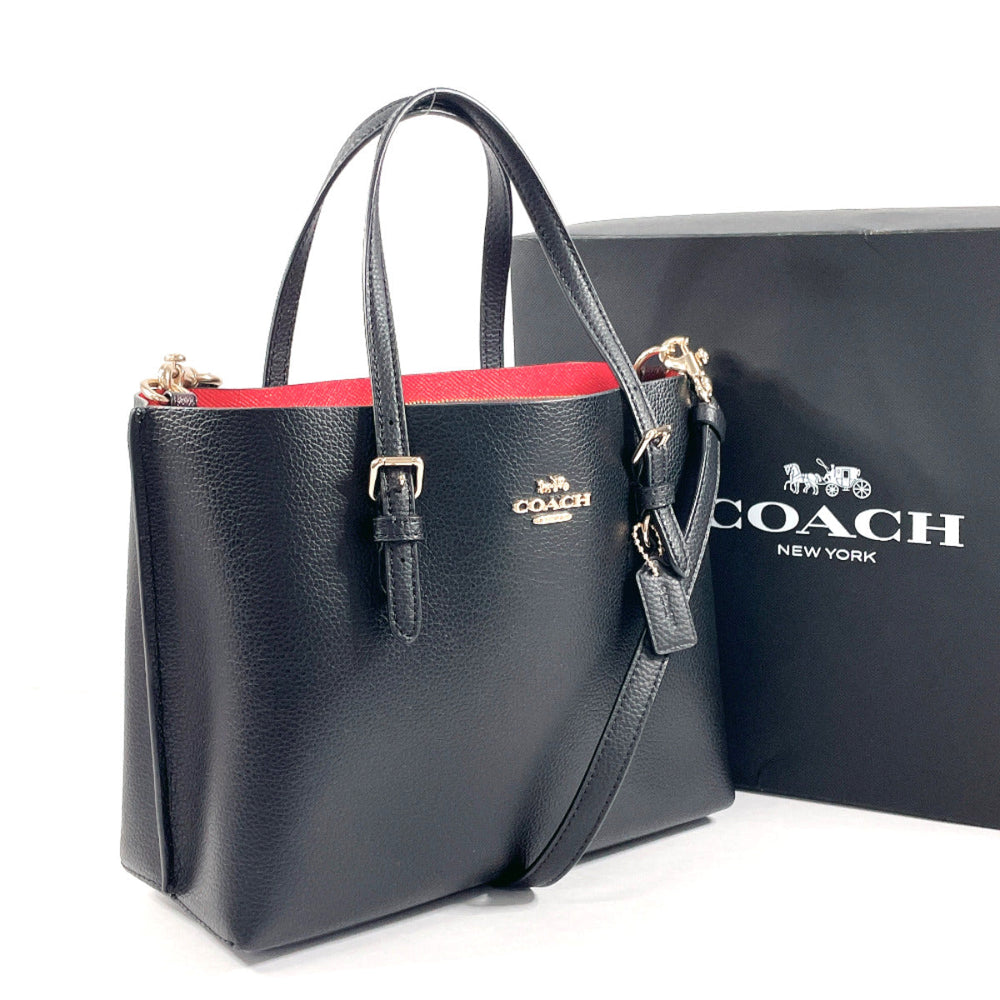COACH Tote Bag C4084 leather black Molly 2WAY Women Used Authentic