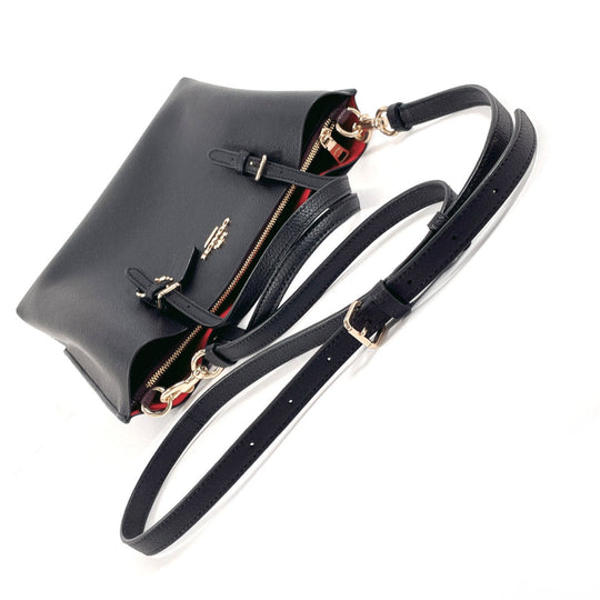 COACH Tote Bag C4084 leather black Molly 2WAY Women Used Authentic