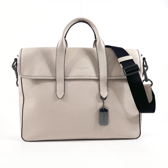 COACH Business bag C9875 leather Ivory 2WAY sullivan portfolio brief mens Used Authentic