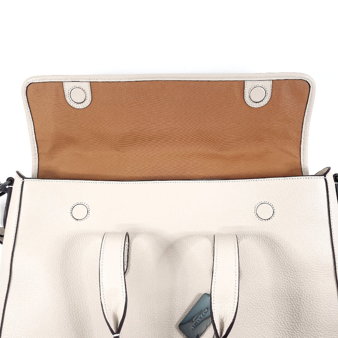 COACH Business bag C9875 leather Ivory 2WAY sullivan portfolio brief mens Used Authentic
